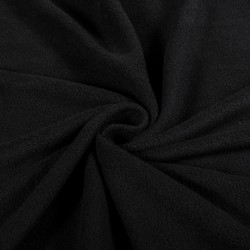Ткань Флис Односторонний 180 гр/м2 (Ширина 150см), цвет Черный (на отрез) в Барнауле