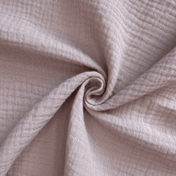Ткань Муслин Жатый (Ширина 1,4м), цвет Пыльно-Розовый (на отрез) в Барнауле