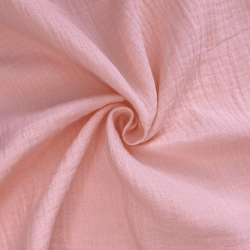 Ткань Муслин Жатый (Ширина 1,4м), цвет Нежно-Розовый (на отрез) в Барнауле