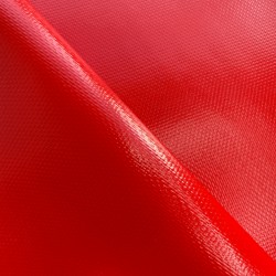 Ткань ПВХ 600 гр/м2 плотная, Красный (Ширина 150см), на отрез  в Барнауле