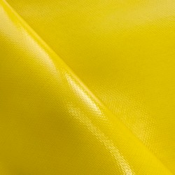 Ткань ПВХ 600 гр/м2 плотная, Жёлтый (Ширина 150см), на отрез  в Барнауле