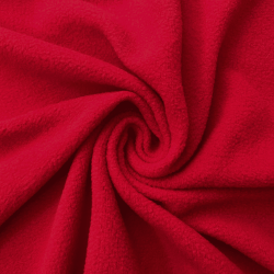 Ткань Флис Односторонний 130 гр/м2, цвет Красный (на отрез)  в Барнауле