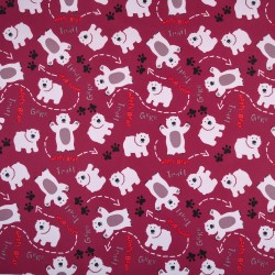 Ткань Oxford 600D PU (Ширина 1,48м), принт &quot;Белые мишки&quot; (на отрез) в Барнауле