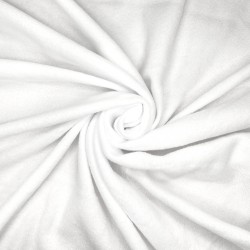 Ткань Флис Односторонний 130 гр/м2 (Ширина 150см), цвет Белый (на отрез) в Барнауле