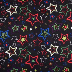 Ткань Oxford 600D PU (Ширина 1,48м), принт &quot;Звезды на черном&quot; (на отрез) в Барнауле