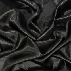 Ткань Атлас-сатин, цвет Черный (на отрез)  в Барнауле