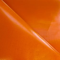 Ткань ПВХ 450 гр/м2 (Ширина 1,6м), цвет Оранжевый (на отрез) в Барнауле