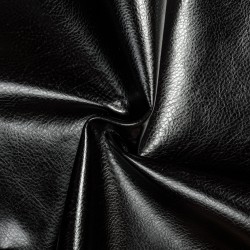 Ткань Дерматин (Кожзам) для мебели (Ширина 138см), цвет Черный (на отрез) в Барнауле