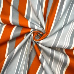 Ткань уцененная &quot;Престиж&quot; (Водоотталкивающая) (Ширина 1,48м), Серо-Оранжевая полоса (на отрез) в Барнауле