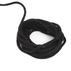 Шнур для одежды тип 2, цвет Чёрный (плетено-вязаный/полиэфир)  в Барнауле